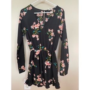 Floral long sleeve romper